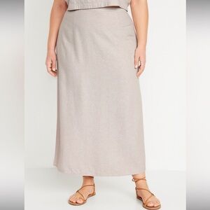 High Waisted Linen Maxi Skirt
